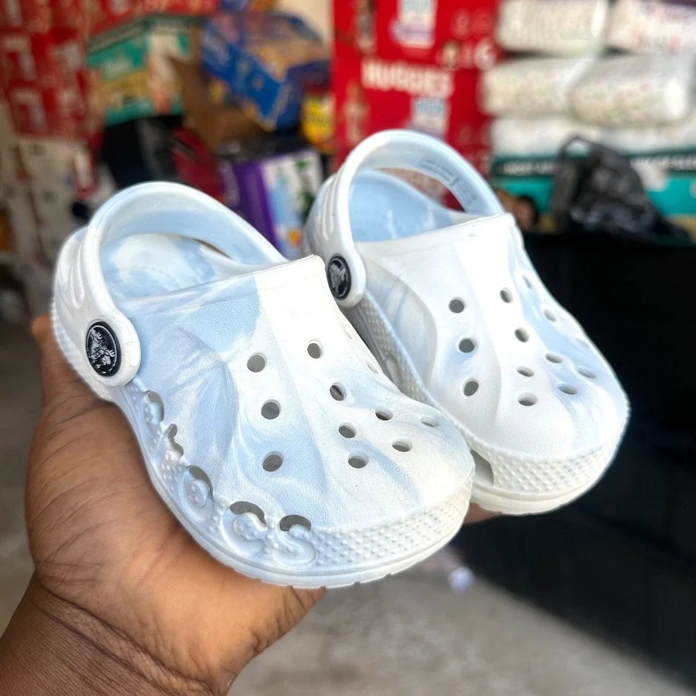 Crocs Kids Baya Marbled Clogs Toddler Size 7 Blue Sandals